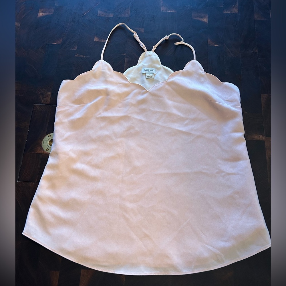 J. Crew Cream Scalloped Camisole